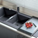(116cm) Chậu bếp HAFELE đá 2 hố, 1 chờ 570.35.570 (Xám)