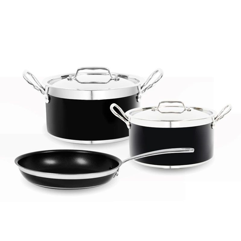 Bộ nồi chảo với chảo chiên Hafele COOKWARE BLACK 531.08.043