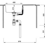 (86cm) Chậu bếp HAFELE inox304 1 hố, 1 chờ 567.20.266