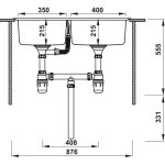 (86cm) Chậu bếp HAFELE inox304 2 hố 567.20.546