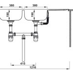 (120cm) Chậu bếp HAFELE inox304, 2 hố, 1 chờ 567.20.513