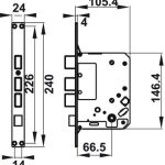 Khoá điện tử thẻ từ – mã số Hafele EL7000 màu đen, thân khoá to 912.05.496 (+pin)