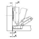 Bản lề cong nhiều giảm chấn Hafele SM 165 độ (kèm đế) 315.02.752