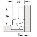 (18-32mm, SM) Bản lề tủ HAFELE cong nhiều, giảm chấn gỗ dày SM 315.08.852 (kèm đế)