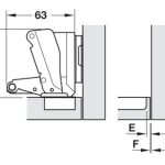 Bản lề cong nhiều không giảm chấn Hafele Metalla A 165 độ 311.93.503 (kèm đế)