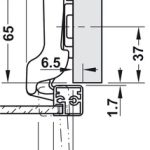Bản lề cong vừa giảm chấn Hafele Metalla SM cho cửa khung nhôm 311.68.511 (kèm đế 311.71.540)