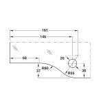 Kẹp kính trên có ty Hafele inox mờ 981.00.020