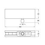 Kẹp kính trên có ty Hafele inox mờ 981.00.020