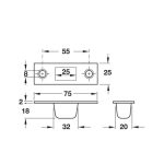 Khoá kẹp chân kính Hafele inox mờ 981.00.400