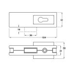 Khoá kẹp chân kính Hafele inox mờ 981.00.400