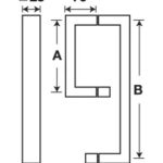 Tay nắm vuông cho cửa cabin tắm Hafele inox bóng 903.02.252