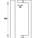 Tay nắm vuông cho cửa cabin tắm Hafele inox bóng 903.04.161