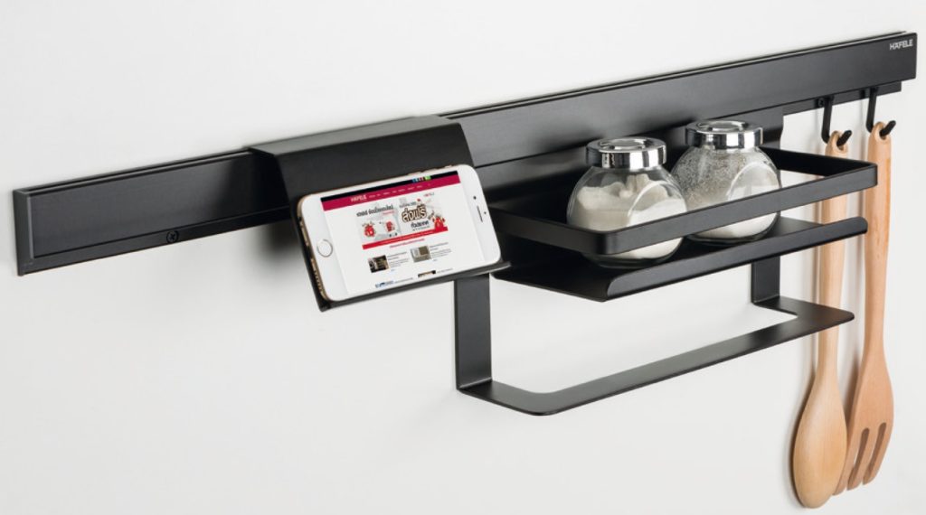 (80cm) Thanh nhôm treo tường bếp Hafele 523.00.301 đen mờ