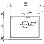 (54mm) Chậu bếp HAFELE đá, 1 hố 577.25.420 (Kem)