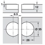Bản lề âm Hafele nối cánh 342.66.730