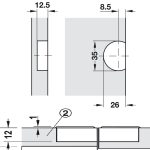 Bản lề âm Hafele nối cánh 342.66.730