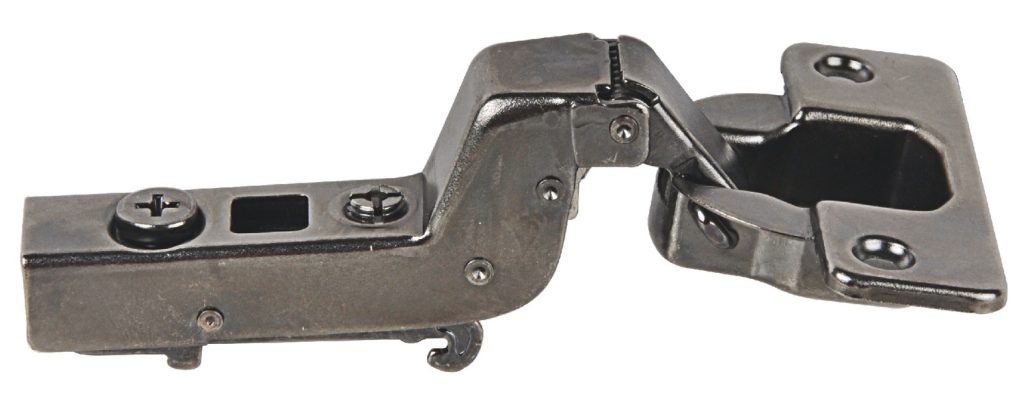 Bản lề giảm chấn Hafele cong nhiều Metalla SM màu đen 315.20.752 (kèm đế 315.98.656)