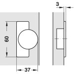 Bản lề giảm chấn Hafele cong nhiều Metalla SM màu đen 315.20.752 (kèm đế 315.98.656)