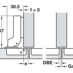 Bản lề giảm chấn Hafele cong vừa Metalla SM màu đen 315.20.751 (kèm đế 315.98.656)