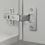 Bản lề cong nhiều (lọt lòng) Metalla 310 A 110 độ, không giảm chấn Hafele cửa gỗ 311.88.532 (kèm đế, màu sáng)
