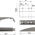 Đế nêm nhấn mở Hafele 356.12.526 ( Ngắn, xám)