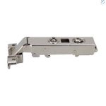 Bản lề thẳng (trùm ngoài), giảm chấn Hafele SM khung nhôm 315.26.700 (kèm đế, màu inox)