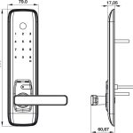 (120mm, Chống cháy) Khoá điện tử vân tay HAFELE EL7800 PLUS 912.20.569 (màu đen)
