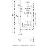 Thân khóa cho cửa bản lề, Startec, Cấp 3 Hafele BS 55mm/72mm 911.02.157 (Inox)