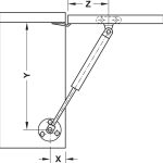 Pittong đẩy cánh tủ Hafele 373.82.906 (60N)