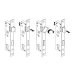 Thân khóa lưỡi gà cho cửa đố nhỏ BS30mm CC92mm HAFELE 911.77.260 (Inox mờ)