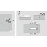 Nêm nhấn mở TIP ON BLUM 956.1002 3465683 (ngắn, đen)