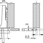 Bản lề cánh kính 94 độ Clip top Blum 75T4200 6458607 (cong nửa, trùm nửa)