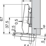 Bản lề cánh kính 94 độ Clip top Blum 75T4200 6458607 (cong nửa, trùm nửa)