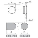 Bản lề cánh kính 94 độ Clip top Blum 75T4200 6458607 (cong nửa, trùm nửa)