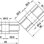 Kẹp nối kính 135D, HAFELE 981.00.572 (Crom bóng)