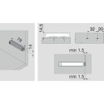 Đế nêm nhấn mở TIP ON, BLUM 956A1201 3880106 1743112 3735328 (dài)