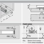 Đế nêm nhấn mở TIP ON, BLUM 956.1201 2988448 3913370 8711715 (ngắn)