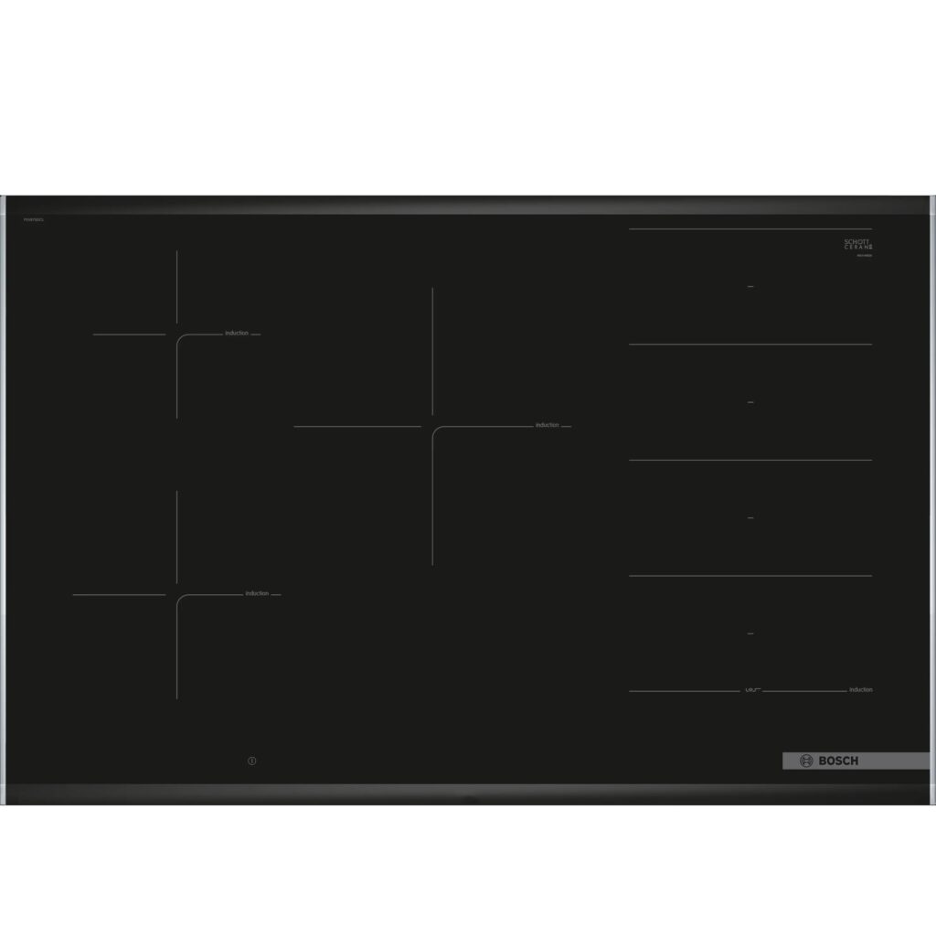 (82cm,7.4kW) Bếp từ BOSCH Series 8 PXV875DC1E, 5 vùng nấu