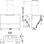 (80cm, N) Hút mùi kính nghiêng 80cm, HAFELE HC-WVG80C 538.84.228 (1100m3/h)