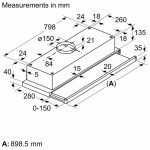 (90cm, R) Hút mùi BOSCH rút Series 2 DFT93CA61B (310m3/h)