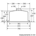 (70cm, AT) Hút mùi BOSCH âm tủ Series 6 DHL785C (713m3/h)