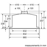 (86cm, AT) Hút mùi BOSCH âm tủ Series 6 DHL885C (730m3/h)