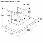 (90cm, T) Hút mùi BOSCH gắn tường chữ T Series 4 DWBM98G50B (800m3/h)