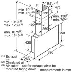 (90cm, G) Hút mùi BOSCH kính thằng gắn tường Series 8 DWF97RV60B (717m3/h)