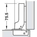 Bản lề cong inox Hafele 315.06.751 (kèm đế)