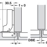 Bản lề cong inox Hafele 315.06.751 (kèm đế)