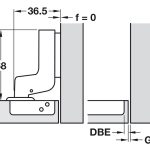 Bản lề lọt inox Hafele 315.06.752 (kèm đế)
