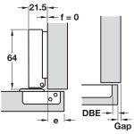 Bản lề thẳng inox Hafele 315.06.750 (kèm đế)