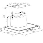 (70cm, T) Hút mùi HAFELE gắn tường chữ T HC-W705B 533.87.377 (750m3/h)