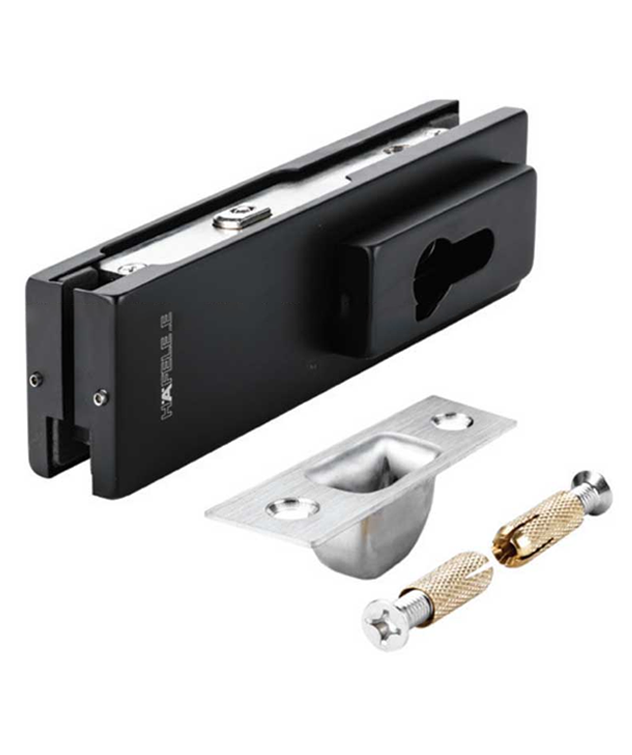 Khóa kẹp chân kính inox đen mờ, HAFELE 981.00.661